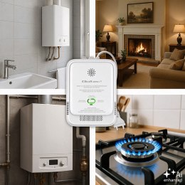Qoltec Certyfikowany Czujnik 2w1 wycieku gazu ziemnego i tlenku węgla (czadu) | detektor CH4 | CO | NG | Tuya | Wi-Fi | alarm 85