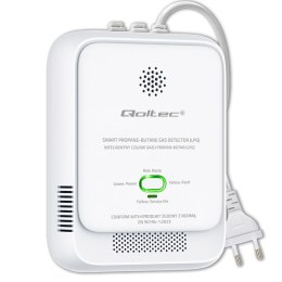 Qoltec Certyfikowany Czujnik wycieku gazu Propan-Butan | detektor LPG | alarm 85dB | LED