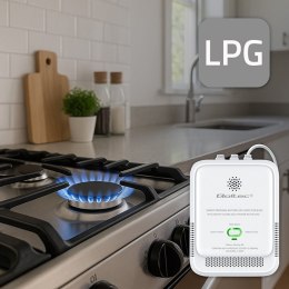 Qoltec Certyfikowany Czujnik wycieku gazu Propan-Butan | detektor LPG | alarm 85dB | LED