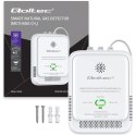 Qoltec Certyfikowany Czujnik wycieku gazu ziemnego | detektor CH4 | NG | alarm 85dB | LED