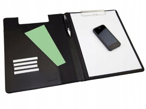 Teczka. Aktówka. Podkładka zamykana A4 z klipsem, Monolith Piękna, skórzana