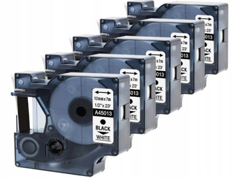 5x Taśma do Dymo 40913, S0720680 9mm / 7m Czarny nadruk białe tło MegaPaka 5x Taśma do Dymo 40913, S0720680 9mm / 7m Czarny nadruk białe tło MegaPaka