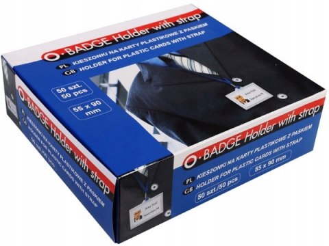 Identyfikatory Holder twardy / zielona smycz op 50
