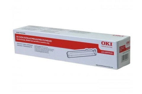 Oryginalny Toner Czarny OKI B410, B430, B440, MB460, MB470, MB480 43979102 Oryginalny Toner Czarny OKI B410, B430, B440, MB460, MB470, MB480 43979102
