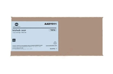 Oryginalny Toner Czarny Konica Minolta Bizhub 3602P (TNP58, TNP-58, AADY011) Oryginalny Toner Czarny Konica Minolta Bizhub 3602P (TNP58, TNP-58, AADY011)