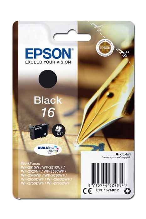 Oryginalny Tusz Black Epson 16 (T1621, C13T16214012) Oryginalny Tusz Black Epson 16 (T1621, C13T16214012)