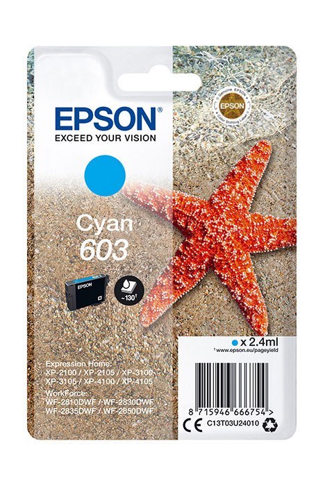 Oryginalny Tusz Cyan Epson 603 (T03U2, C13T03U24010) Oryginalny Tusz Cyan Epson 603 (T03U2, C13T03U24010)