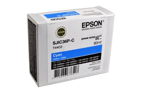 Oryginalny Tusz Cyan Epson SJIC36PC, SJI-C36PC, SJIC-36PC (T44C2, C13T44C240) Oryginalny Tusz Cyan Epson SJIC36PC, SJI-C36PC, SJIC-36PC (T44C2, C13T44C240)