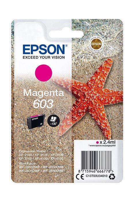 Oryginalny Tusz Magenta Epson 603 (T03U3, C13T03U34010) Oryginalny Tusz Magenta Epson 603 (T03U3, C13T03U34010)