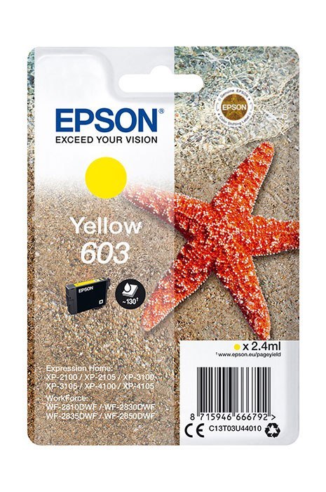 Oryginalny Tusz Yellow Epson 603 (T03U4, C13T03U44010) Oryginalny Tusz Yellow Epson 603 (T03U4, C13T03U44010)