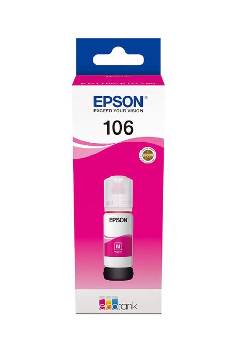 Oryginalny Tusz w butelce Magenta Epson 106 (T00R3, C13T00R340) Oryginalny Tusz w butelce Magenta Epson 106 (T00R3, C13T00R340)