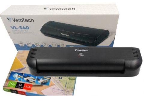 Laminator A4 Verotech VL-540. Nowy model + zestaw 140 folii ! Laminator A4 Verotech VL-540. Nowy model + zestaw 140 folii !