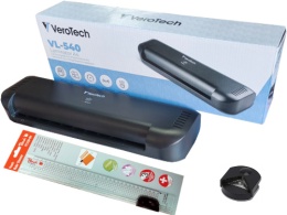 Szybki laminator A4 Verotech + Trymer + Zaokrąglacz narożników + folie (VL-540+PC100-04+PC100-00)
