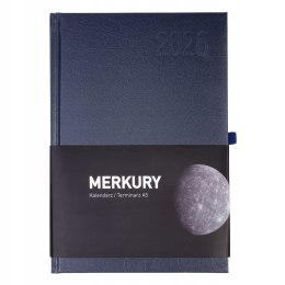 Kalendarz książkowy A5 2026 Dzienny, Dla biznesmena Opus Merkury Niebieski