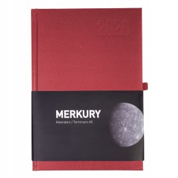 Kalendarz książkowy A5 2026 dzienny dla biznesmenów Opus Merkury Bordowy