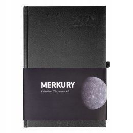 Kalendarz książkowy A5 2026 dzienny dla biznesmenów Opus Merkury Czarny