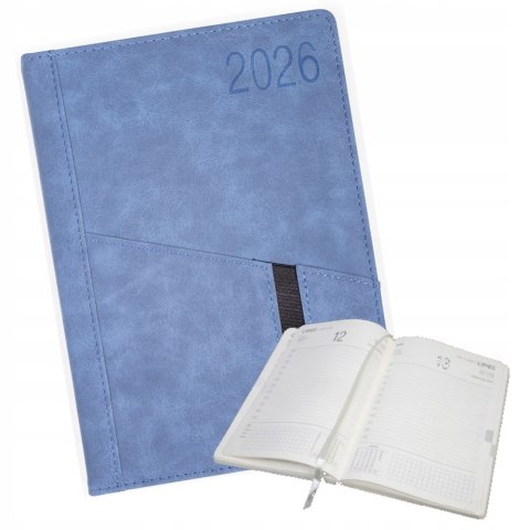 Kalendarz książkowy Dla biznesmena 2026 A5 Dzienny Opus Saturn Niebieski Kalendarz książkowy Dla biznesmena 2026 A5 Dzienny Opus Saturn Niebieski