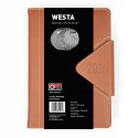 Piękny Kalendarz książkowy dla biznesmenów 2026 A5 Opus Westa Brązowy