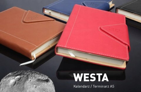 Piękny Kalendarz książkowy dla biznesmenów 2026 A5 Quantum Westa Niebieski Piękny Kalendarz książkowy dla biznesmenów 2026 A5 Quantum Westa Niebieski
