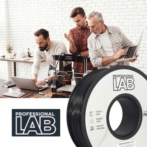 Profesjonalny Filament ABS Czarny / Black 1kg netto 1,75mm Professjonal LAB
