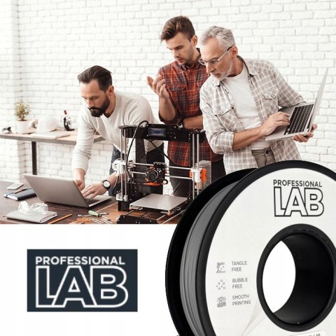 Profesjonalny Filament PETG Srebrny Silver 1kg 1,75mm Professjonal LAB