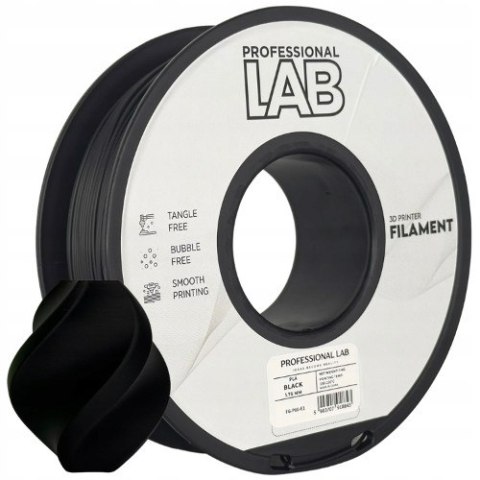 Profesjonalny Filament PLA Silk Black / Czarny 1kg 1,75mm Professjonal LAB