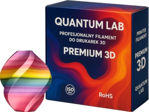 Profesjonalny Filament PLA Silk Tęcza / Rainbow 1kg netto 1,75mm Quantum