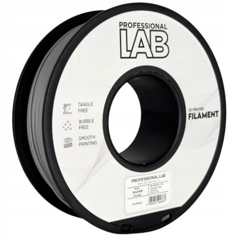 Profesjonalny Filament PLA+ Srebrny 1kg netto 1,75mm Professjonal LAB
