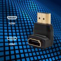 Qoltec Adapter HDMI A męski | HDMI A żeński | kątowy