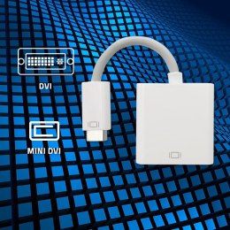 Qoltec Adapter Mini DVI na DVI (24+5) | Full HD | 0.16m