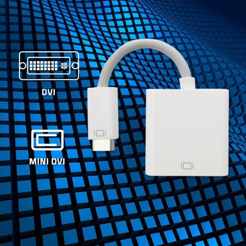 Qoltec Adapter Mini DVI na DVI (24+5) | Full HD | 0.16m