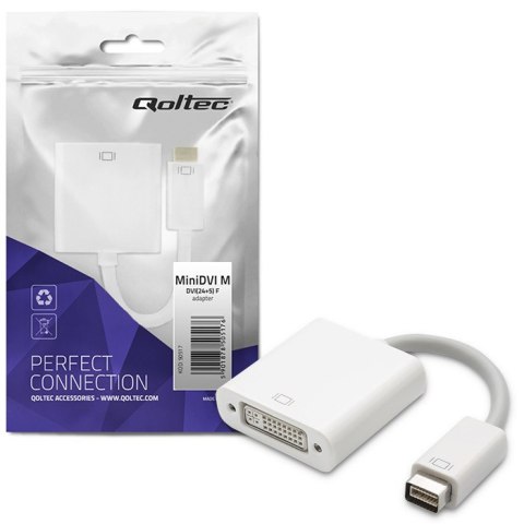 Qoltec Adapter Mini DVI na DVI (24+5) | Full HD | 0.16m