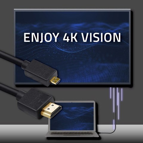 Qoltec Kabel HDMI | Micro HDMI | High speed | 4K | 30Hz | GOLD | 1.5m