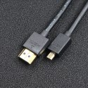 Qoltec Kabel HDMI | Micro HDMI | High speed | 4K | 30Hz | GOLD | 1.5m