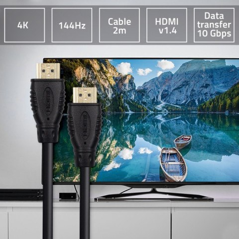 Qoltec Kabel HDMI v1.4 | High Speed | Ethernet | 4K | 30Hz | GOLD | 2m