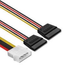 Qoltec Kabel adapter POWER MOLEX | 2xSATA | 0.2m