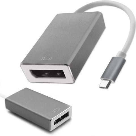 Qoltec Adapter przejściówka USB-C 3.1 | DisplayPort | 4K | MHL | Aluminiowy