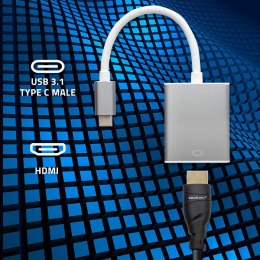 Qoltec Adapter przejściówka USB-C 3.1 | HDMI | 4K | MHL | Aluminiowy