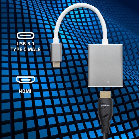 Qoltec Adapter przejściówka USB-C 3.1 | HDMI | 4K | MHL | Aluminiowy