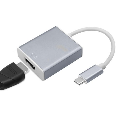 Qoltec Adapter przejściówka USB-C 3.1 | HDMI | 4K | MHL | Aluminiowy