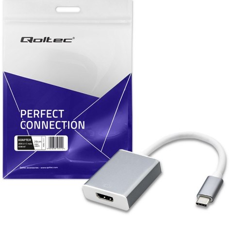 Qoltec Adapter przejściówka USB-C 3.1 | HDMI | 4K | MHL | Aluminiowy