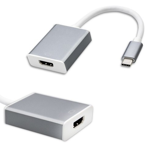 Qoltec Adapter przejściówka USB-C 3.1 | HDMI | 4K | MHL | Aluminiowy