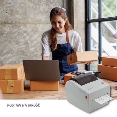 Qoltec Drukarka etykiet kurierskich LTP-0243 | termiczna | High Speed | 203 dpi | USB | LAN