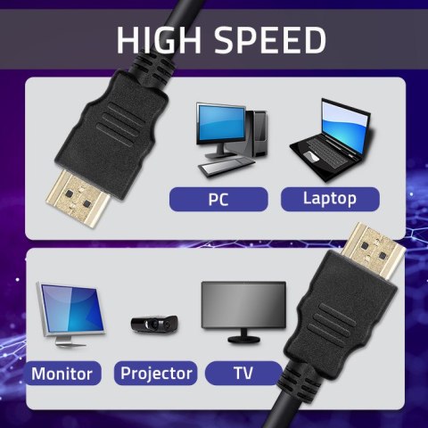 Qoltec Kabel HDMI v1.4 | High speed | 4K | 30Hz | 30AWG | 3D | GOLD | 3m