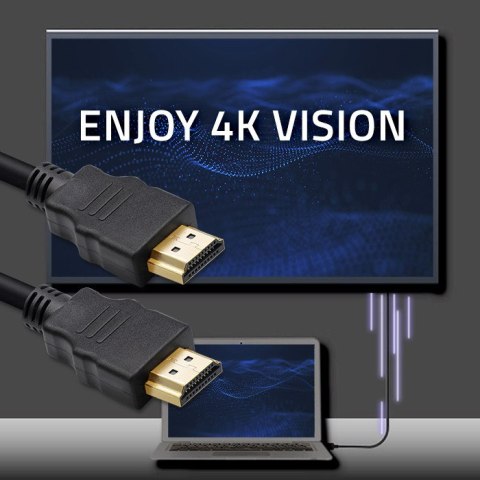 Qoltec Kabel HDMI v1.4 | High speed | 4K | 30Hz | 30AWG | 3D | GOLD | 3m