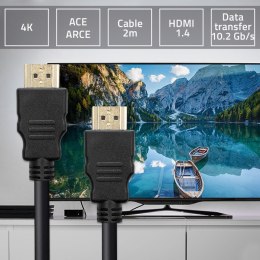 Qoltec Kabel HDMI v1.4 | High speed | 4K | 30Hz| 30AWG | GOLD | 2m