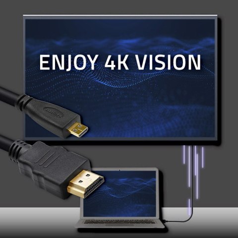 Qoltec Kabel HDMI v1.4 | Micro HDMI | High speed | 4K | 30Hz | GOLD | 3m