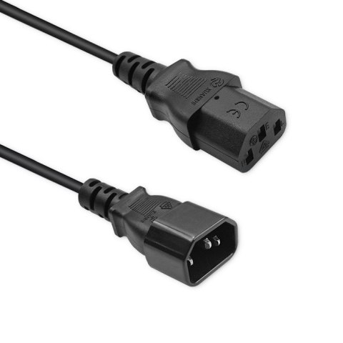 Qoltec Kabel przedłużający zasilający IEC C13/C14 | 3x1.00mm² | 5m