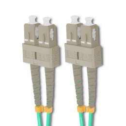Qoltec Patchcord światłowodowy SC/UPC - SC/UPC | Multimode | 50/125 | OM4 | Duplex | 1m
