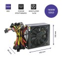 Qoltec Zasilacz ATX 1600W | 80 Plus Gold | Data mining
